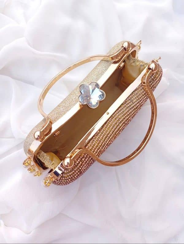 Bridal Metal Embellished Fancy Clutch 3