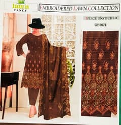 fancy lawn lasercut embroidered cut work daman front