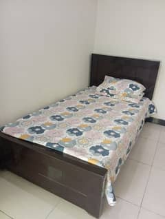 Single bed and mattress