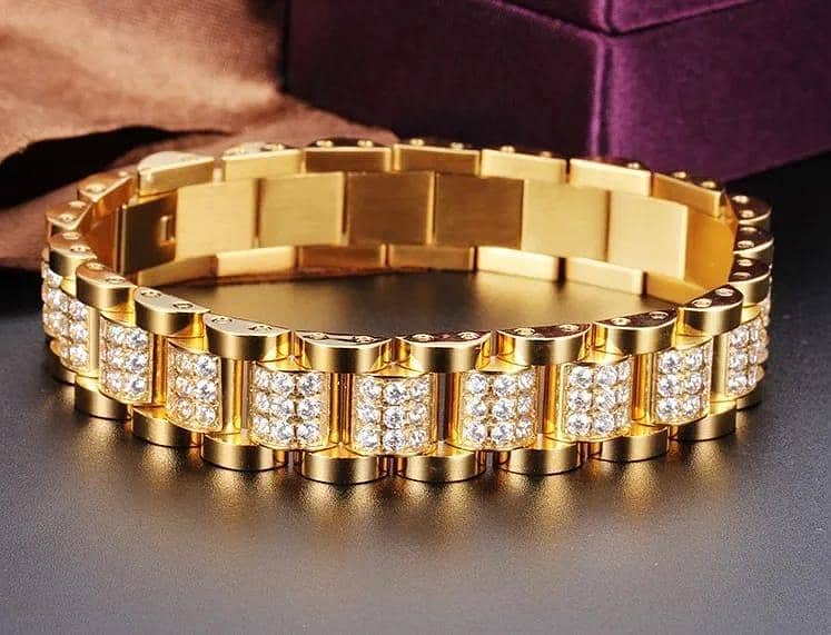 Gold Plated crystal chain bracelet 2