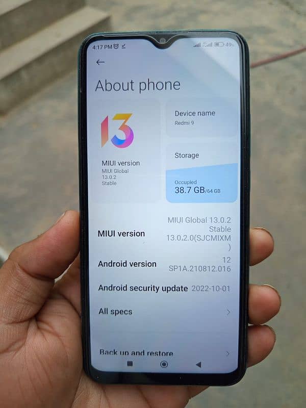 Redmi 9  4/64 no Open no repair 3