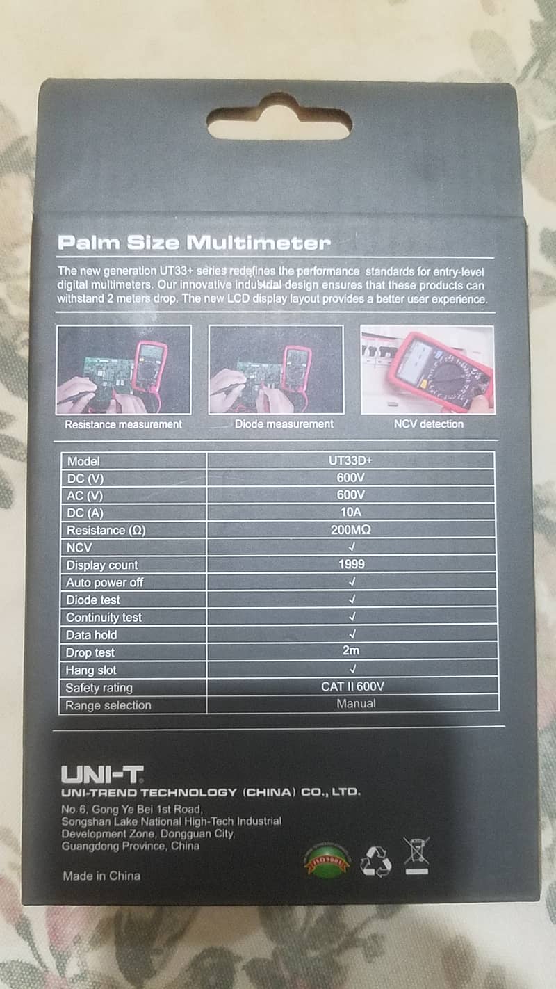 Unit-T UT33+ Series Palm Size Multimeters.  O3244833221 2