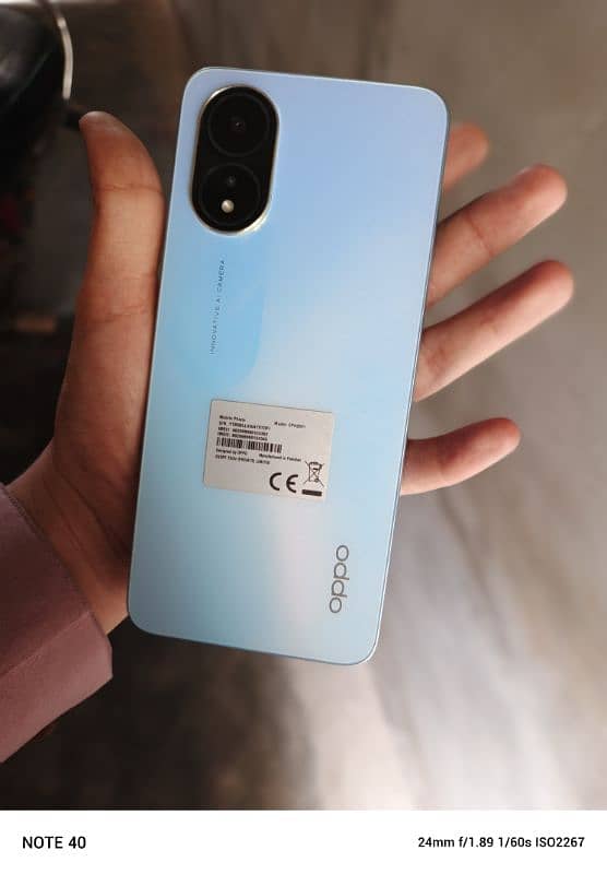 Oppo A18 phone for sale 4+4 GB Ram 128 GB Rom 1