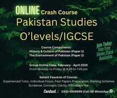 Online O'levels/IGCSE Pakistan Studies