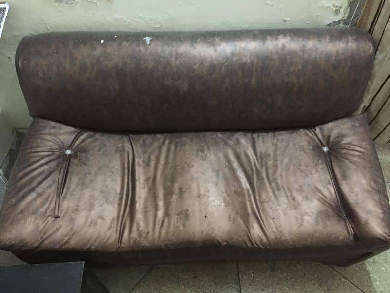 Leather Sofa Set 5 seater wooden 1