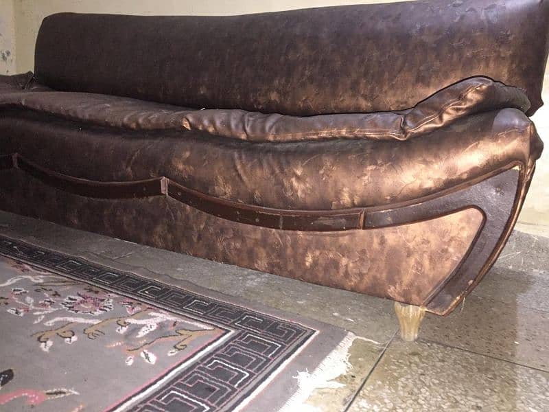 Leather Sofa Set 5 seater wooden 4