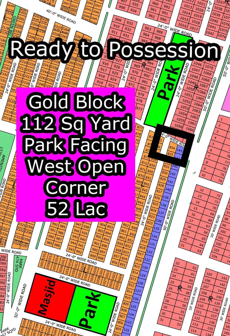 L - (112 Sq Yard + Corner + Park Facing) North Town Residency Phase - 01 (Surjani) 1