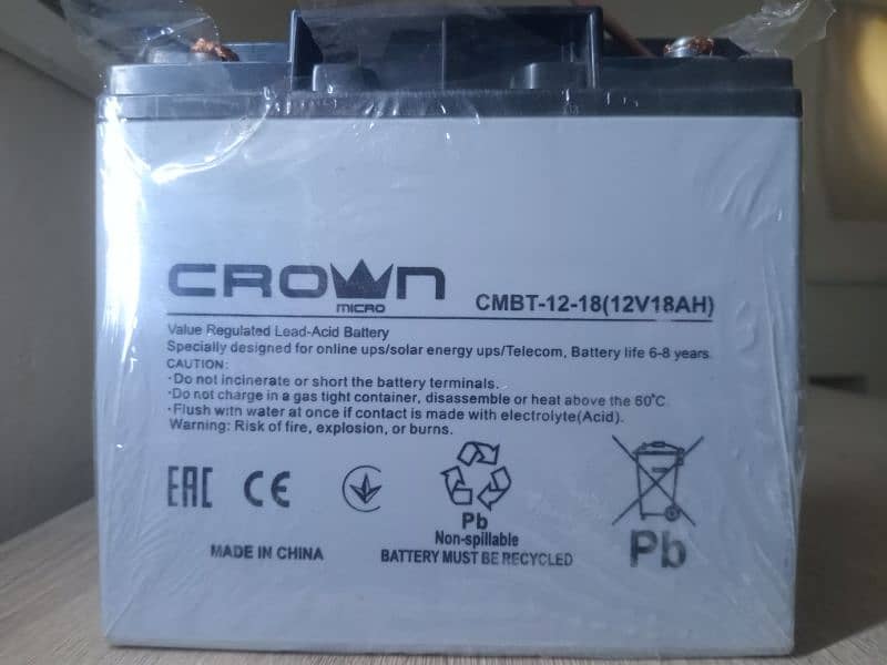 12v 18Amp Crown Dry Battery 0