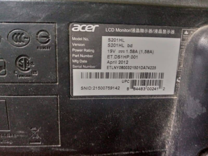 Acer Lcd monitor 21 inch 3