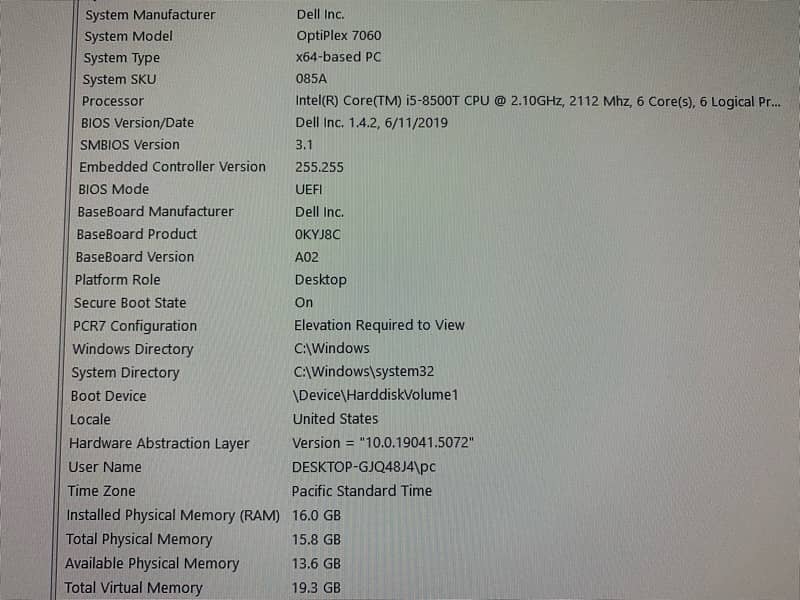 Dell OptiPlex 7060 Micro PC i5 8th Generation 4