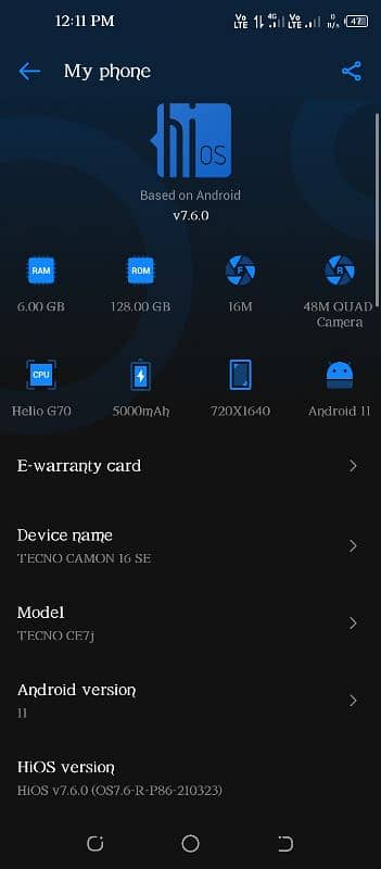 tecno camon 16se exchange possible 6 128 6
