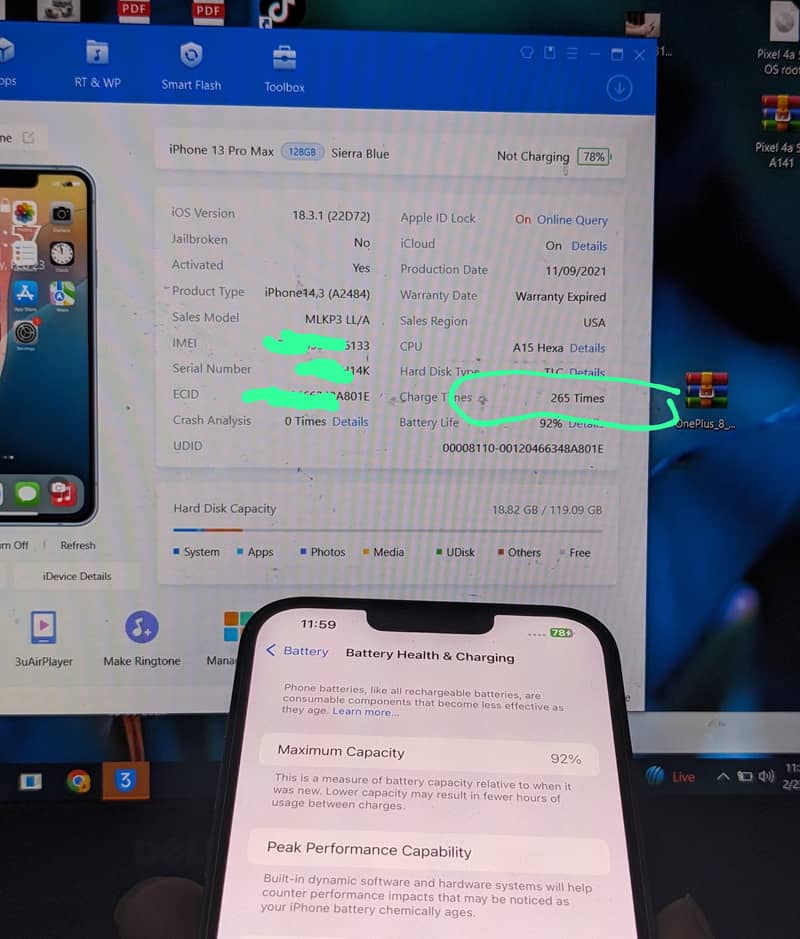 13 pro Max 92% BH PTA APPROVED only 265 Times charge Waterpack All ok 1