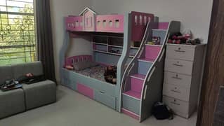 Kids Pillar Bunk Bed | 2 Mattresses included