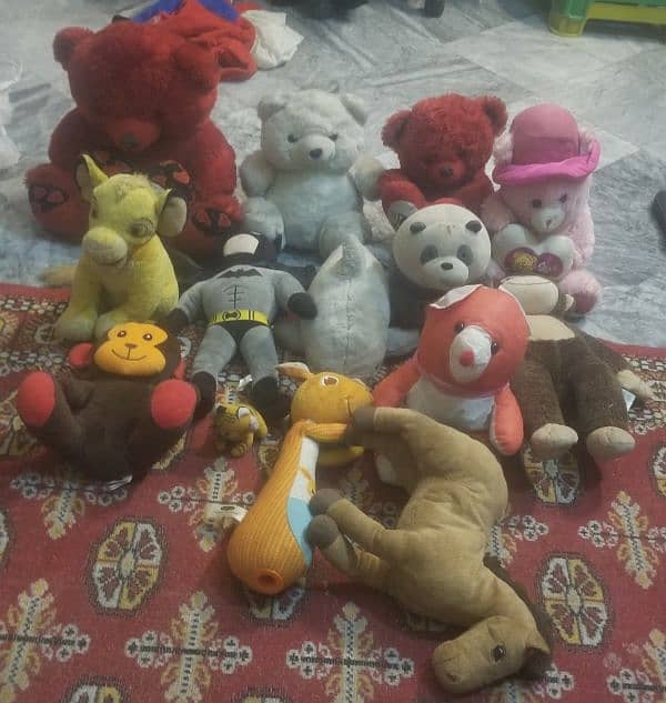 Stuffed bear and toys 0