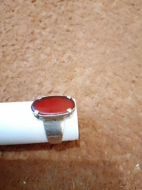 aqeeq silver ring 0