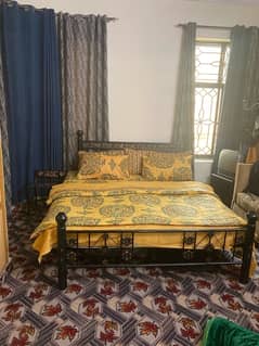 double bed with spring mattress