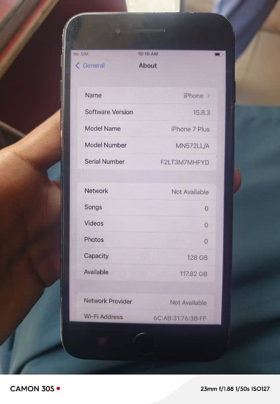 I phone 7plus Pta 128gb btry change 2