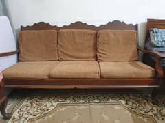 wooden 5 seater sofa with coushions