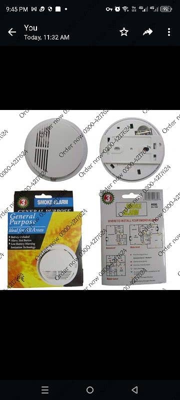 9v Smoke / gas Detector kitchen Sensor Fire Alarm Home Safety Secu 10