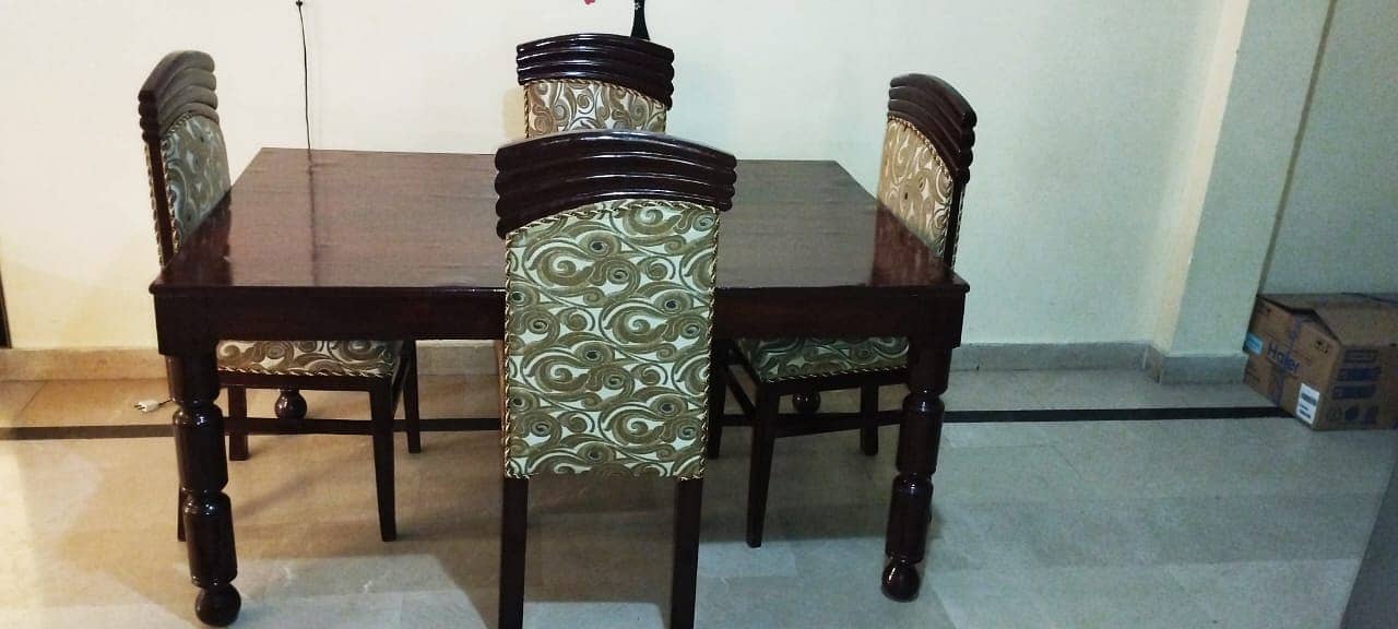 Dining Table (Wood Table) with 4 Chairs 3