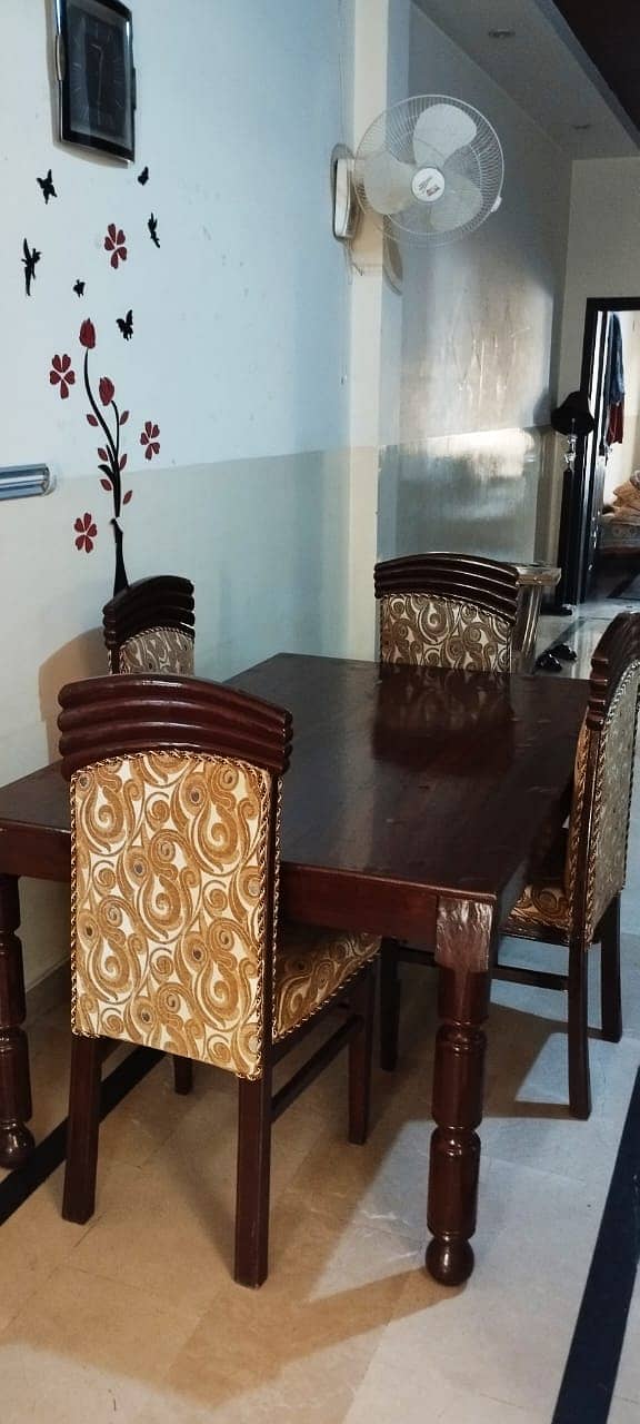 Dining Table (Wood Table) with 4 Chairs 5