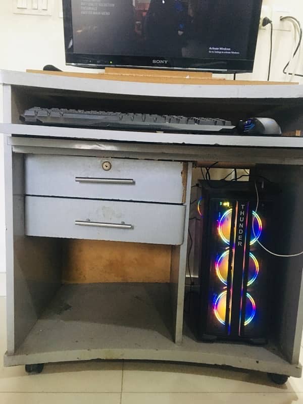 Computer table with movable keyboard mouse space 1