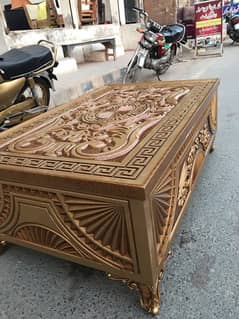 New Deco paint Center Table in beautiful Carving all sides