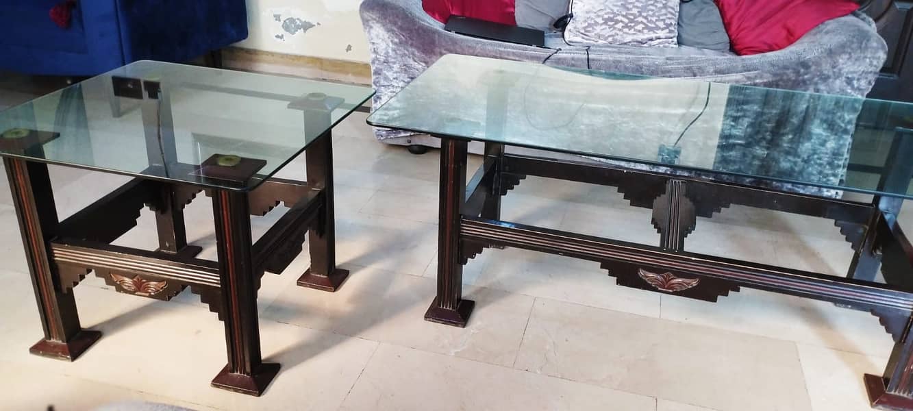 Glass Center Table + Two Side Glass Table 2