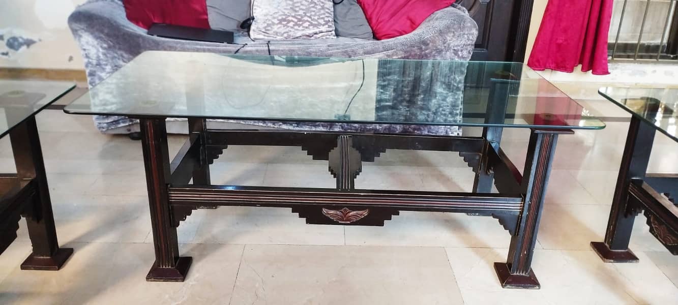 Glass Center Table + Two Side Glass Table 3