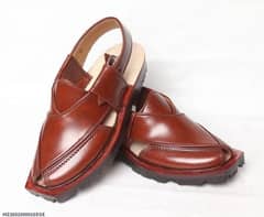 Men's Synthetic Leather Plain Peshawari Chappal