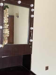 3 door cupboard with mirror and vanity lights for sale