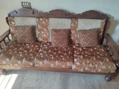 Used Wooden Sofa set - 3+1+1