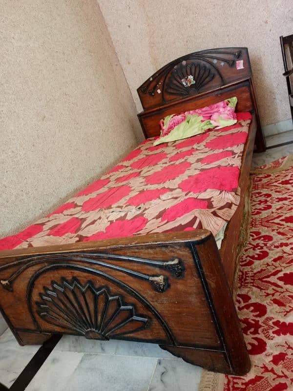 2 single bed Strong Heavy wood 2