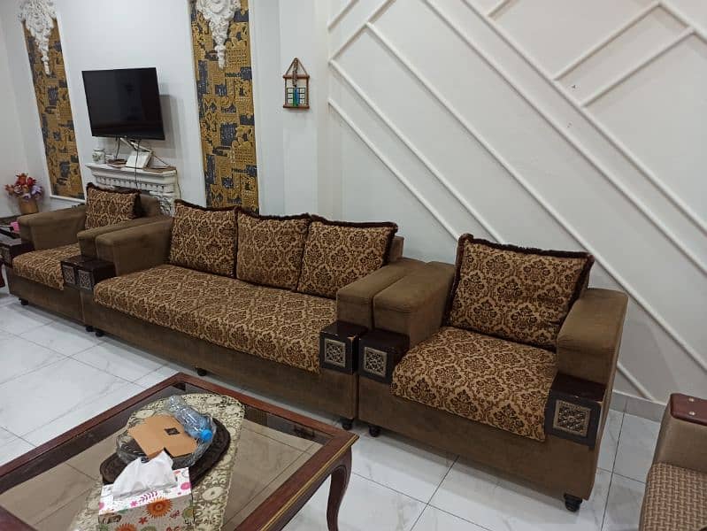 Wooden Sofa Set with Comfy cushions. 2