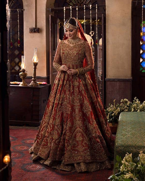 bridal dress for wedding design lehenga Maxi collection karkhana visit 1