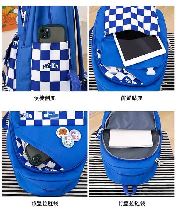 Multipurpose Bagpack 4pcs blue nylon adventure pack 5