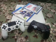 PS4 500GB (White) | 2 Original Controllers + 2 Games | Clean Condition