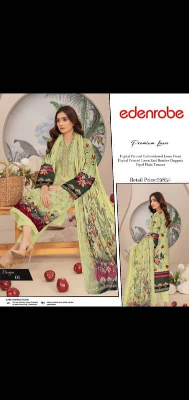 3pc Lawn Unstiched suit 8