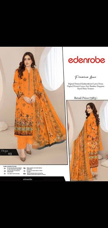 3pc Lawn Unstiched suit 11