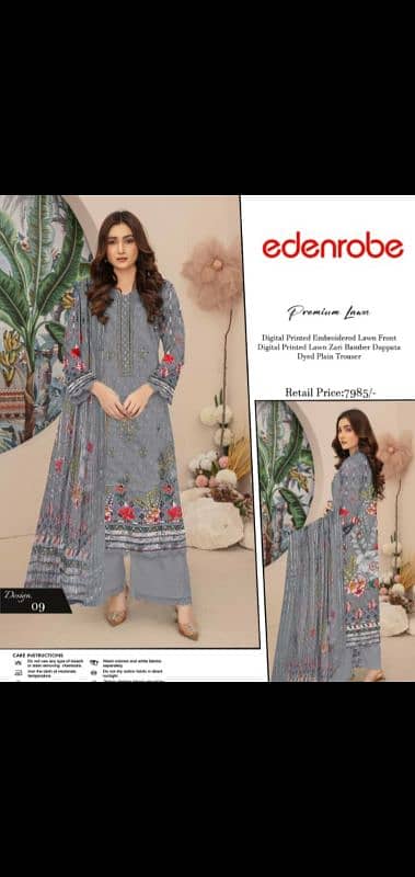 3pc Lawn Unstiched suit 15