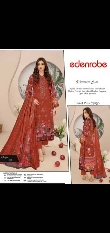 3pc Lawn Unstiched suit 16