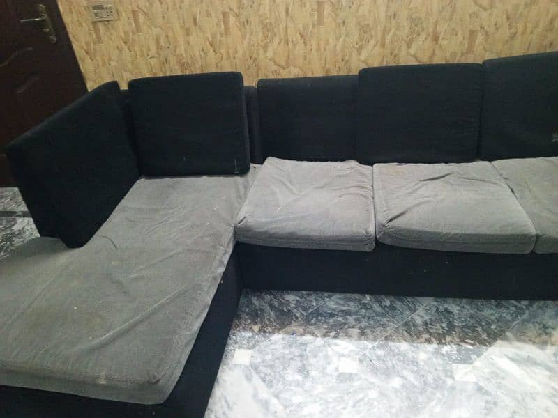 l shape sofa in black colour 2