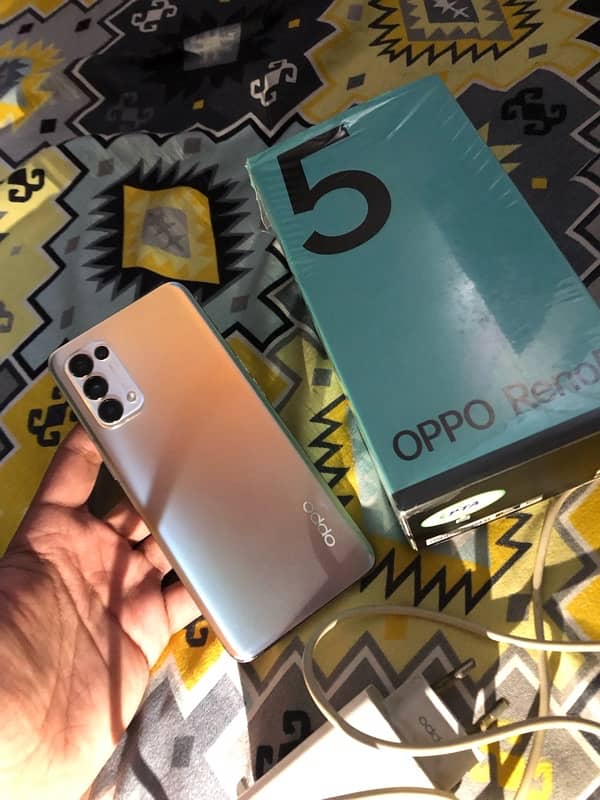 oppo reno 5 with complete box no open no fault All ok 10/10 condition 1