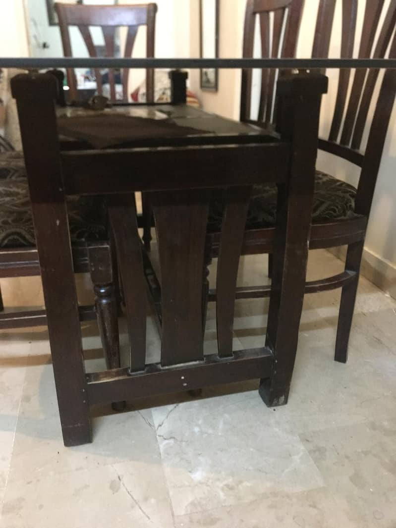 6 Chair Glass Top Dining Table. 1