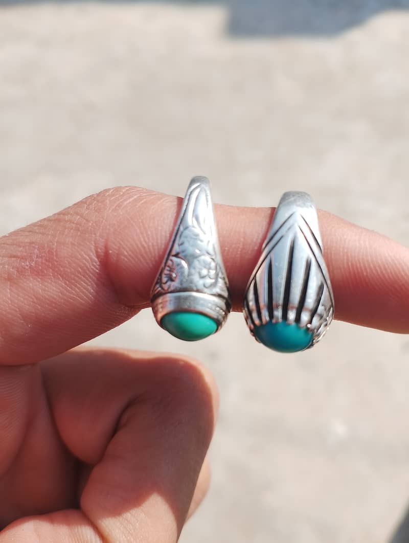 hussaini feroza and Irani feroza available in hand made silver ring 2