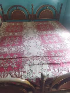 Wooden (Shesham ki lakhar) Bed Set alongwith 8 Inch Molty foam