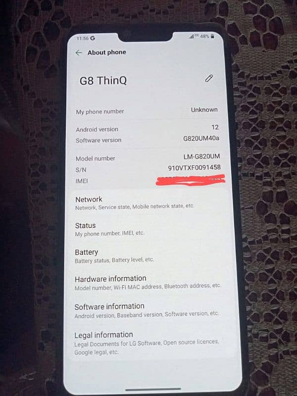 LG g8 thing 6;128 4