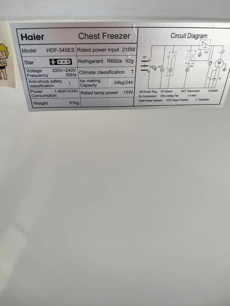 HAier D freezer singel door like new (0306=4462/443) Classyset 6