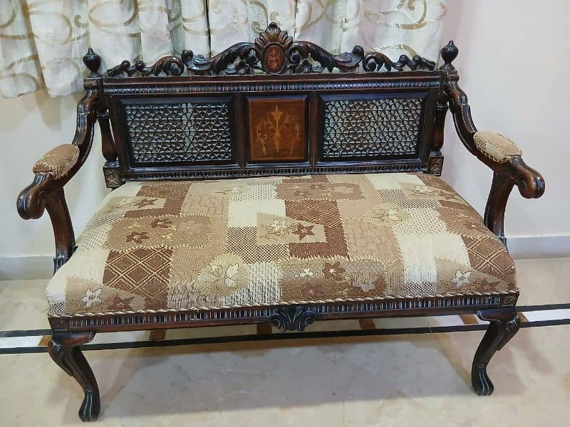 chinniyoti sofa set 4 seater or Sheesham Wood rocking chair 1