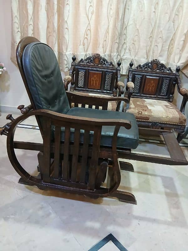 chinniyoti sofa set 4 seater or Sheesham Wood rocking chair 8